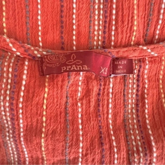 Prana Jardin Striped Boho Coral Tank Top Size XS - Picture 7 of 8
